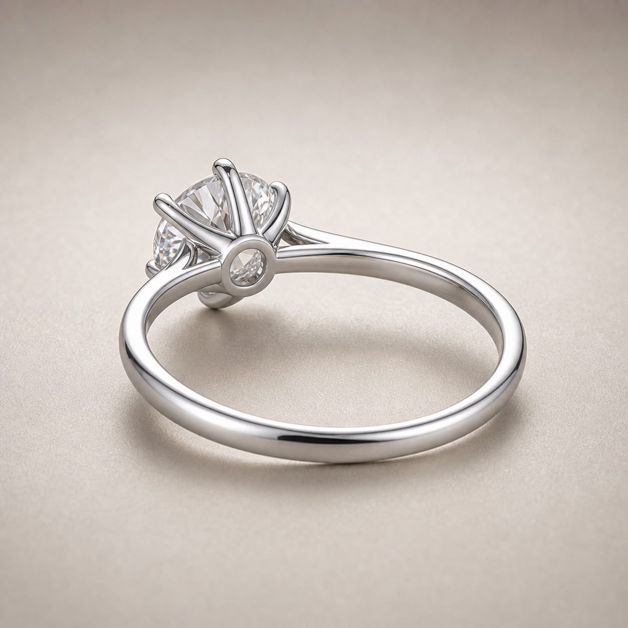 Wholesale 1CT Round Cut Six Prong Moissanite Solitaire Ring 925 Sterling Silver Classic Engagement Jewelry view 4
