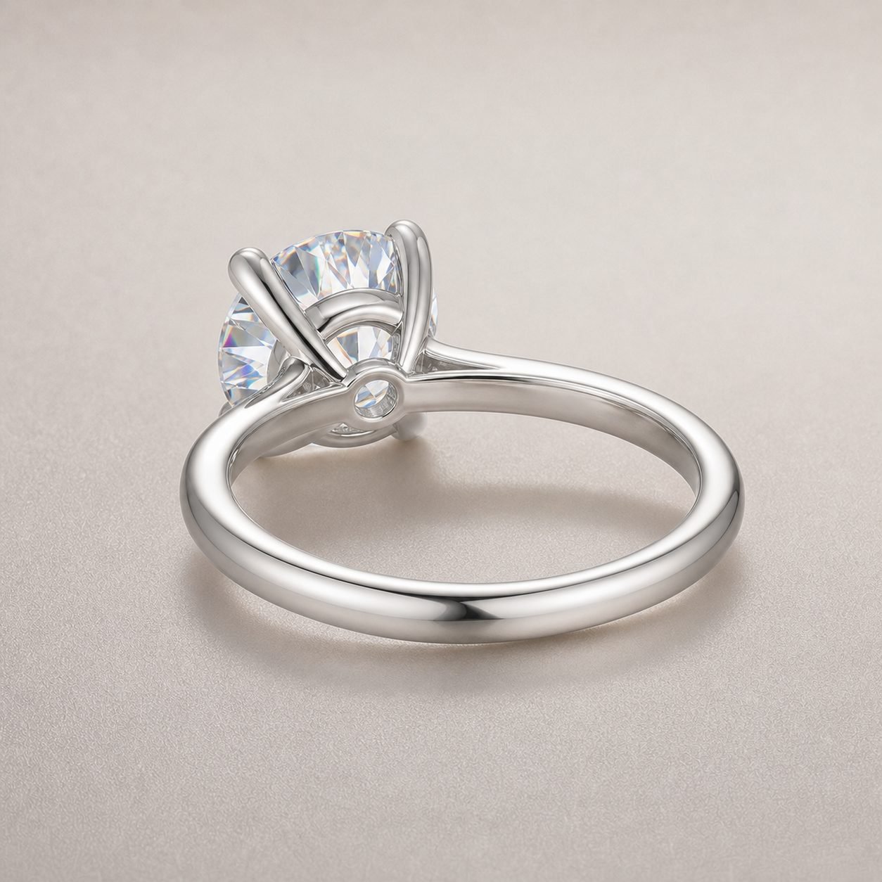 Wholesale Portuguese Cut Round Moissanite Solitaire Ring 925 Sterling Silver High Sparkle Engagement Jewelry view 4