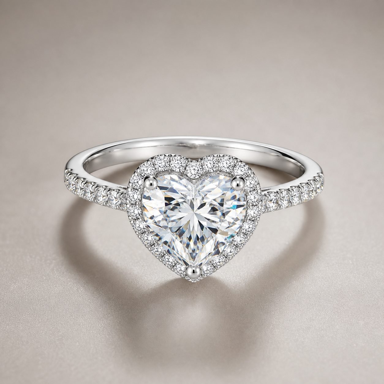 Wholesale Heart Cut Halo Moissanite Engagement Ring 925 Sterling Silver Romantic Bridal Jewelry - P011 product image 1