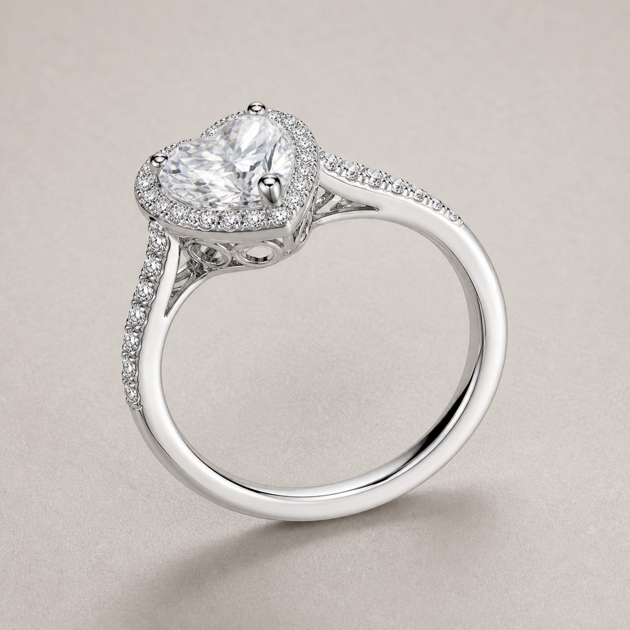 Wholesale Heart Cut Halo Moissanite Engagement Ring 925 Sterling Silver Romantic Bridal Jewelry view 4