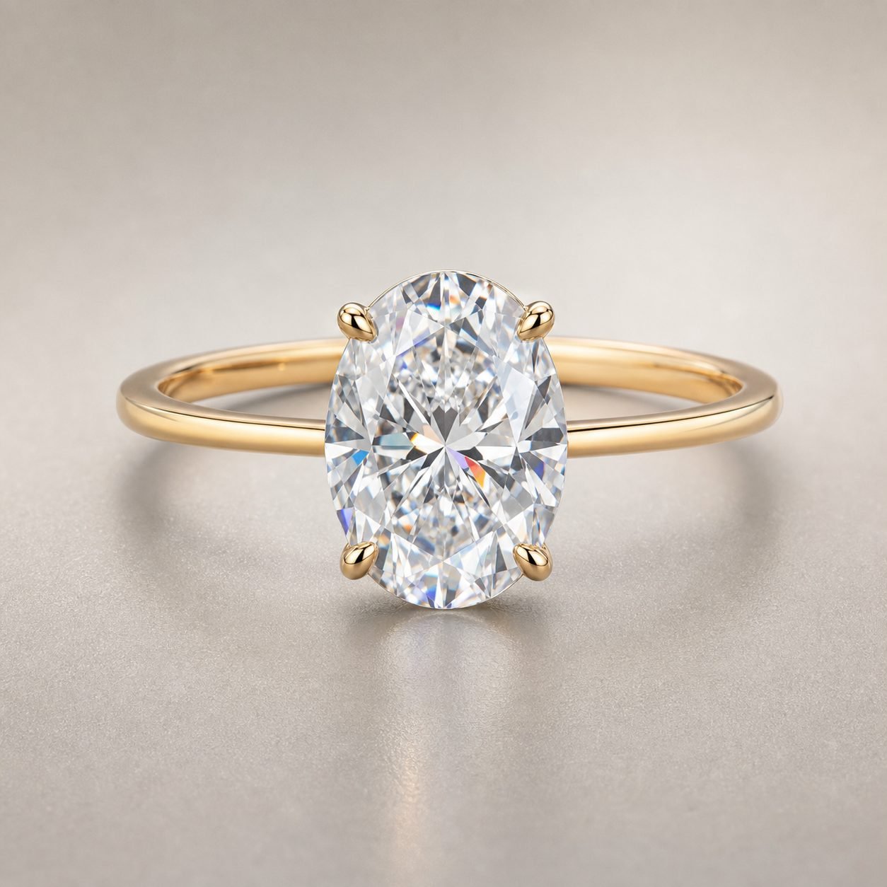 Wholesale 2.5CT Oval Cut Hidden Halo Moissanite Solitaire Ring Gold Tone 925 Sterling Silver Bridal Jewelry - P013 product image 1