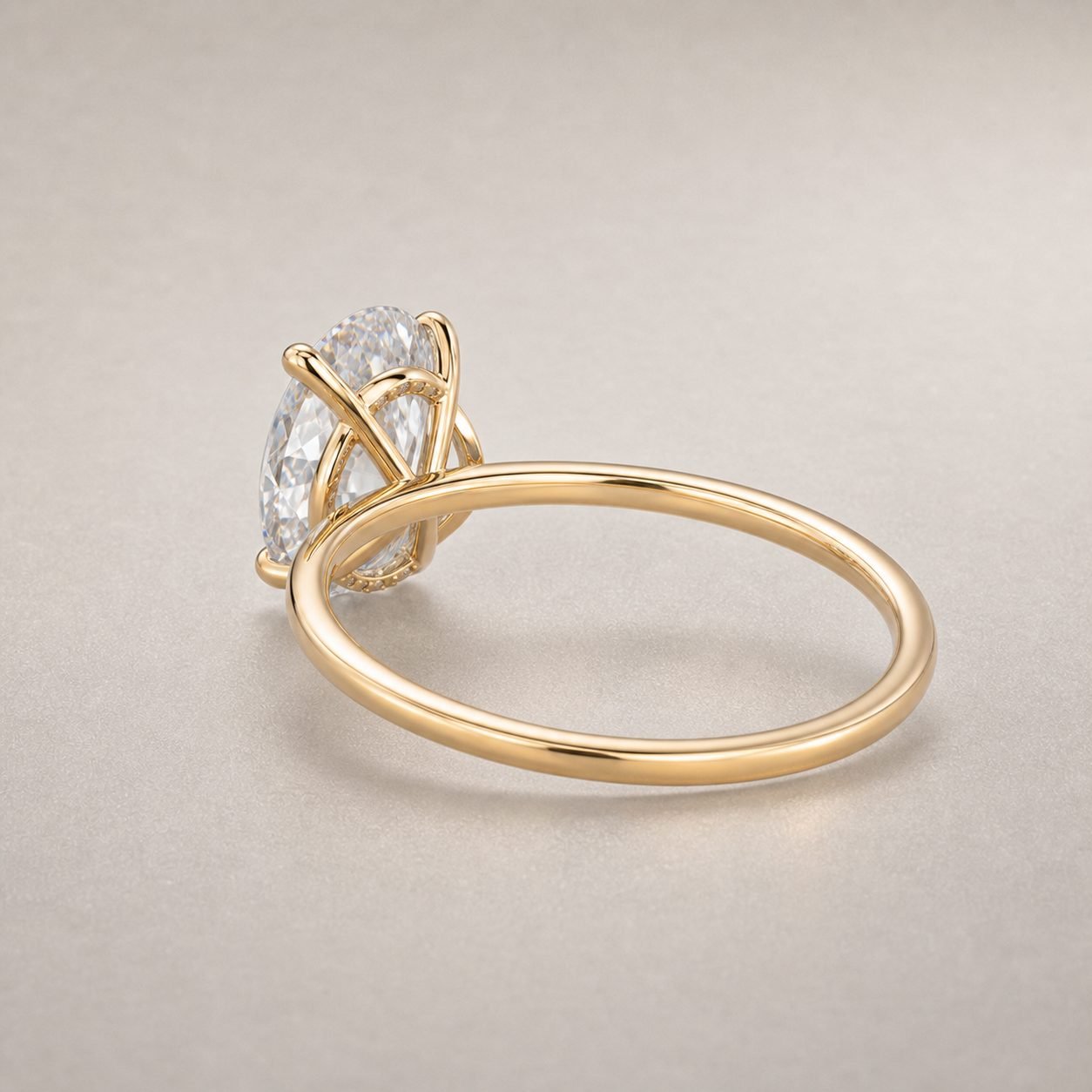 Wholesale 2.5CT Oval Cut Hidden Halo Moissanite Solitaire Ring Gold Tone 925 Sterling Silver Bridal Jewelry view 4