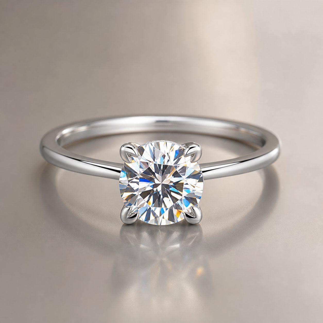 Wholesale Round Cut Tulip Setting Moissanite Solitaire Ring 925 Sterling Silver Four Prong Engagement Jewelry - P014 product image 1