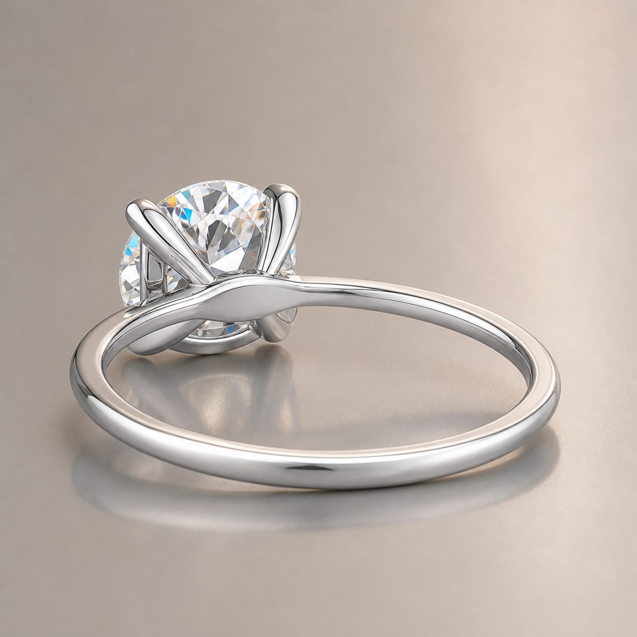 Wholesale Round Cut Tulip Setting Moissanite Solitaire Ring 925 Sterling Silver Four Prong Engagement Jewelry view 4