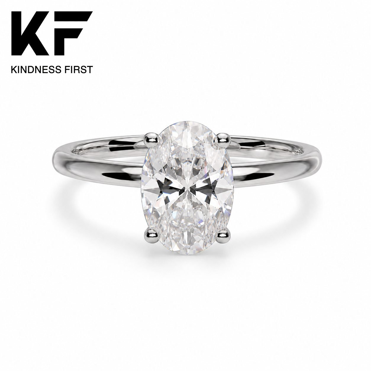 Wholesale 5CT Oval Cut Moissanite Solitaire Ring 925 Sterling Silver Four Prong Engagement Jewelry view 3