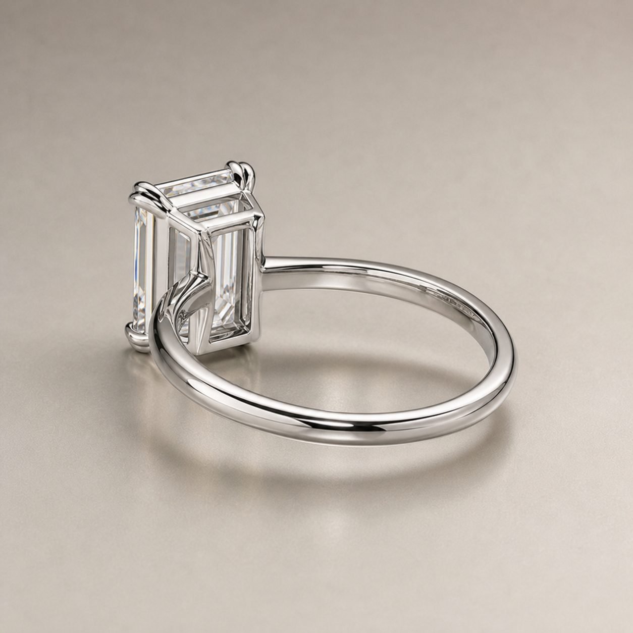 Wholesale 5CT Emerald Cut Moissanite Solitaire Ring 925 Sterling Silver Double Prong Engagement Jewelry view 4