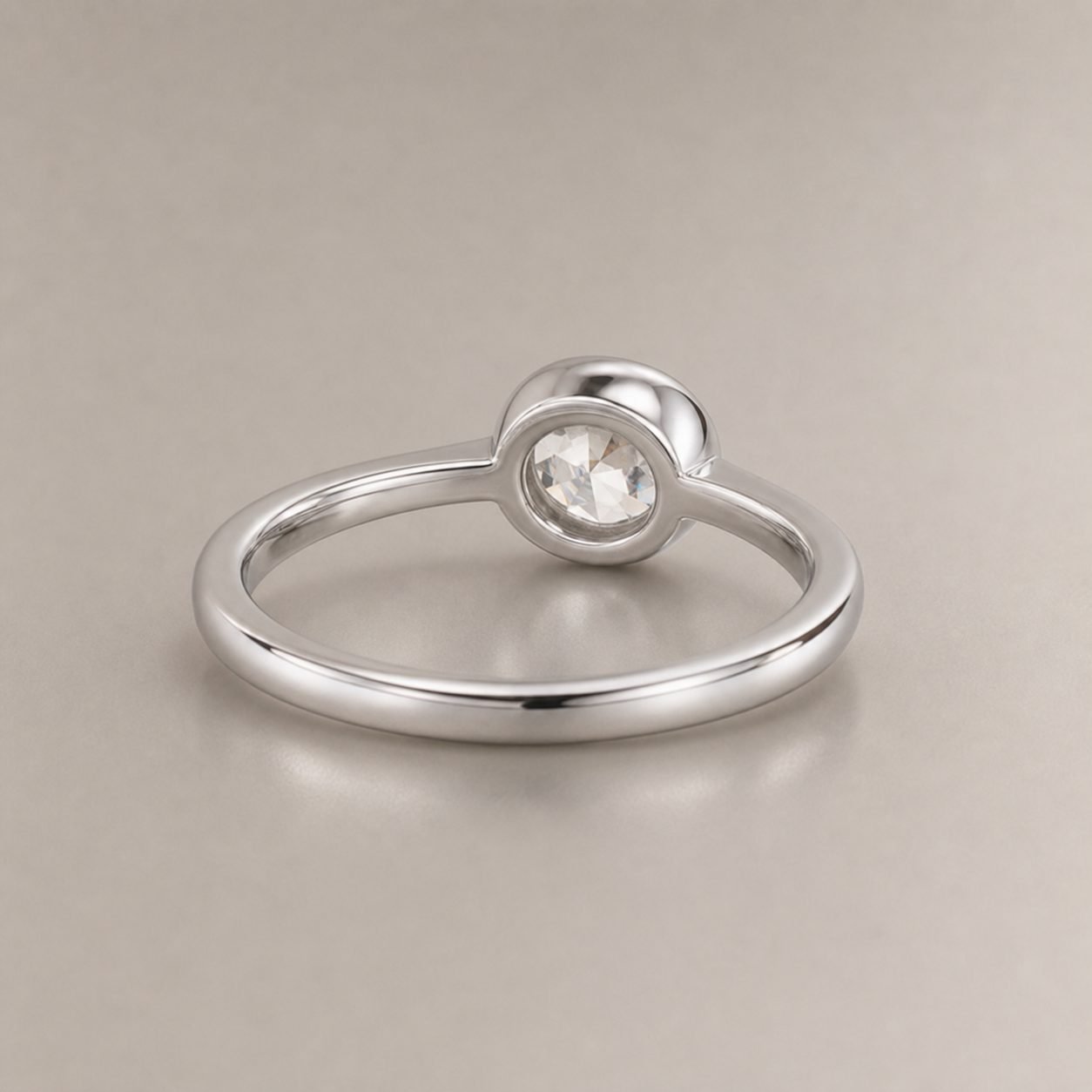 Wholesale 1CT Round Cut Bezel Moissanite Ring 925 Sterling Silver Low Profile Everyday Jewelry view 4