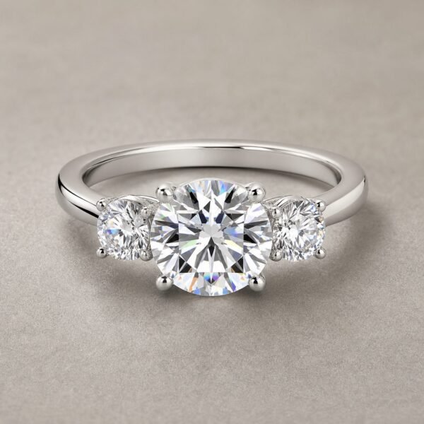 Wholesale 3CT Round Cut Three Stone Moissanite Ring 925 Sterling Silver Classic Engagement Jewelry - P038 product image 1
