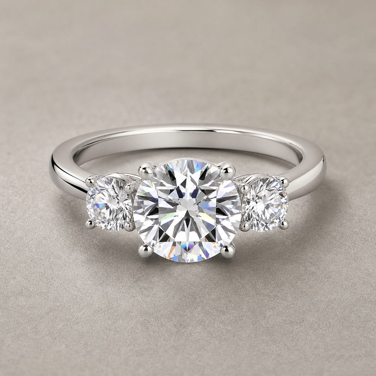 Wholesale 3CT Round Cut Three Stone Moissanite Ring 925 Sterling Silver Classic Engagement Jewelry - P038 product image 1