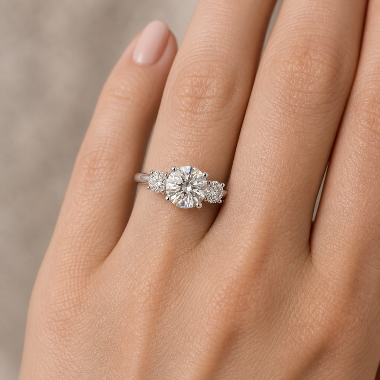 Wholesale 3CT Round Cut Three Stone Moissanite Ring 925 Sterling Silver Classic Engagement Jewelry view 2