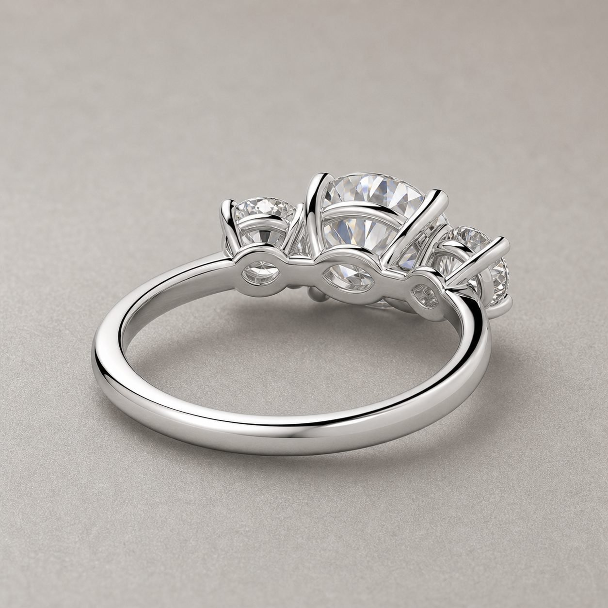 Wholesale 3CT Round Cut Three Stone Moissanite Ring 925 Sterling Silver Classic Engagement Jewelry view 4