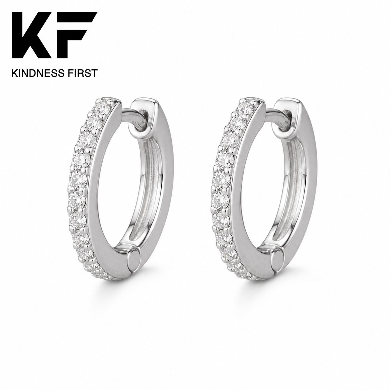 Wholesale Pave Moissanite Huggie Hoop Earrings 925 Sterling Silver Small Hoop Fine Jewelry view 3