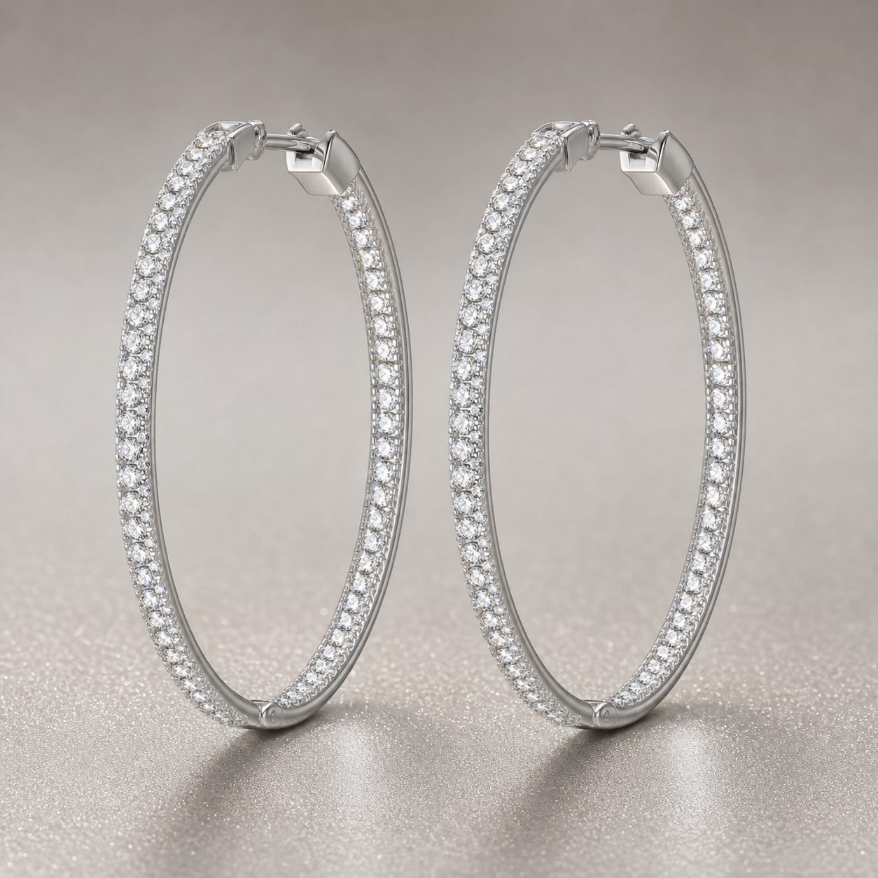 Wholesale Inside Out Moissanite Hoop Earrings 925 Sterling Silver Large Iced Out Statement Jewelry - P049 product image 1