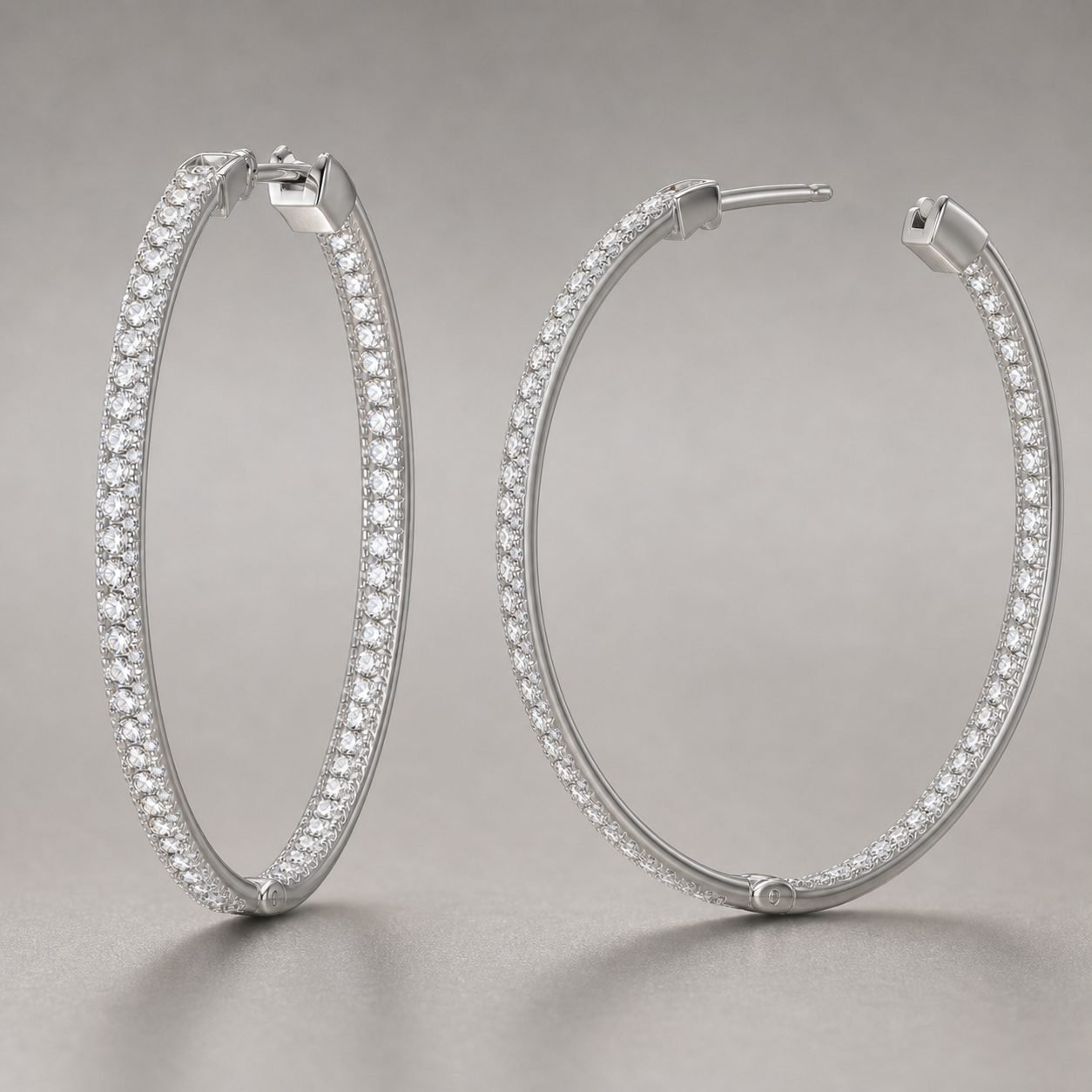 Wholesale Inside Out Moissanite Hoop Earrings 925 Sterling Silver Large Iced Out Statement Jewelry view 4