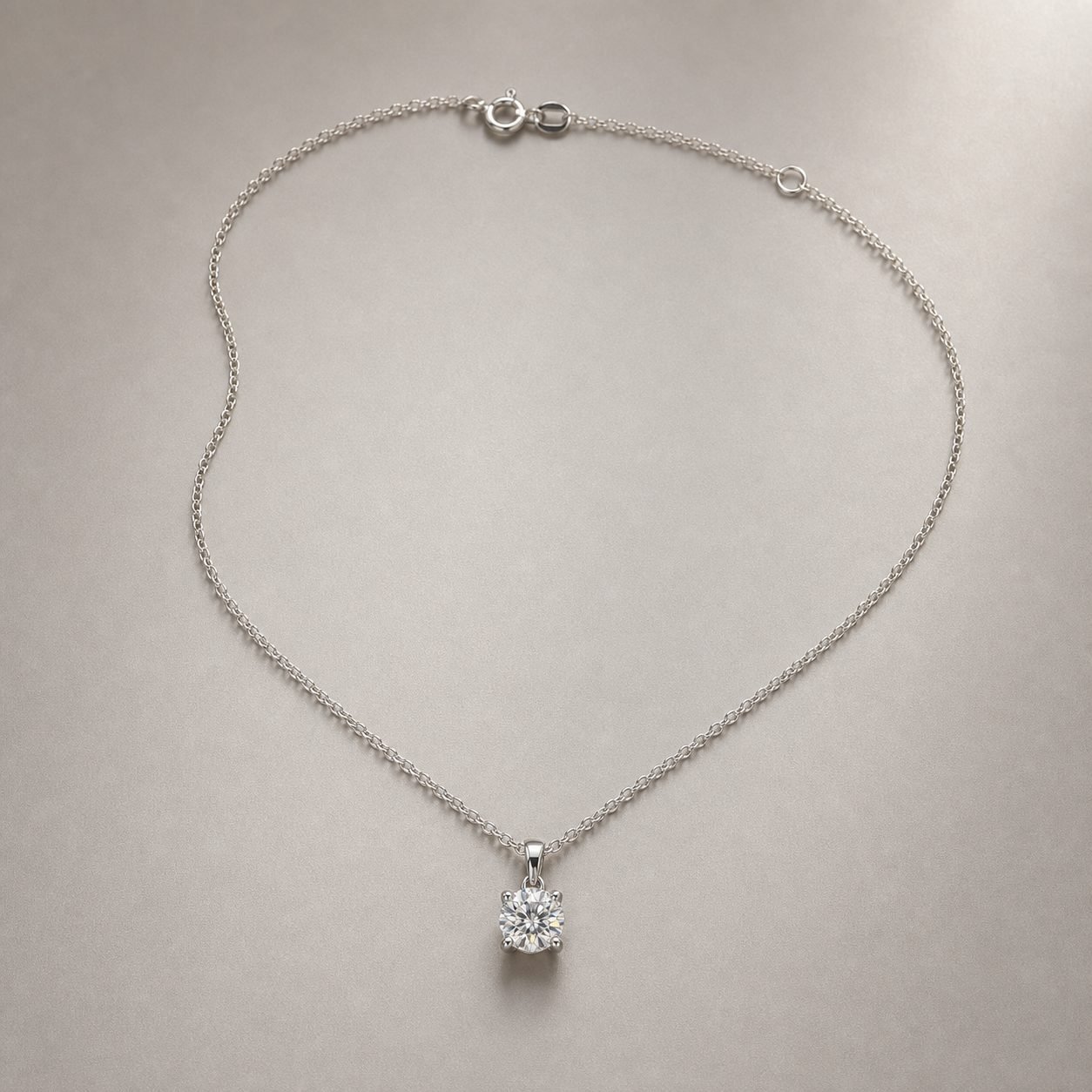 Wholesale Round Cut Moissanite Solitaire Pendant Necklace 925 Sterling Silver Four Prong Fine Jewelry - P056 product image 1