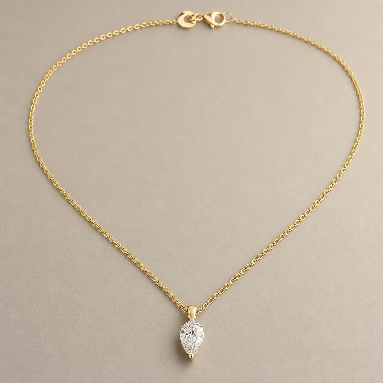 Wholesale Pear Cut Moissanite Solitaire Pendant Necklace Gold Tone 925 Sterling Silver Teardrop Jewelry - P058 product image 1