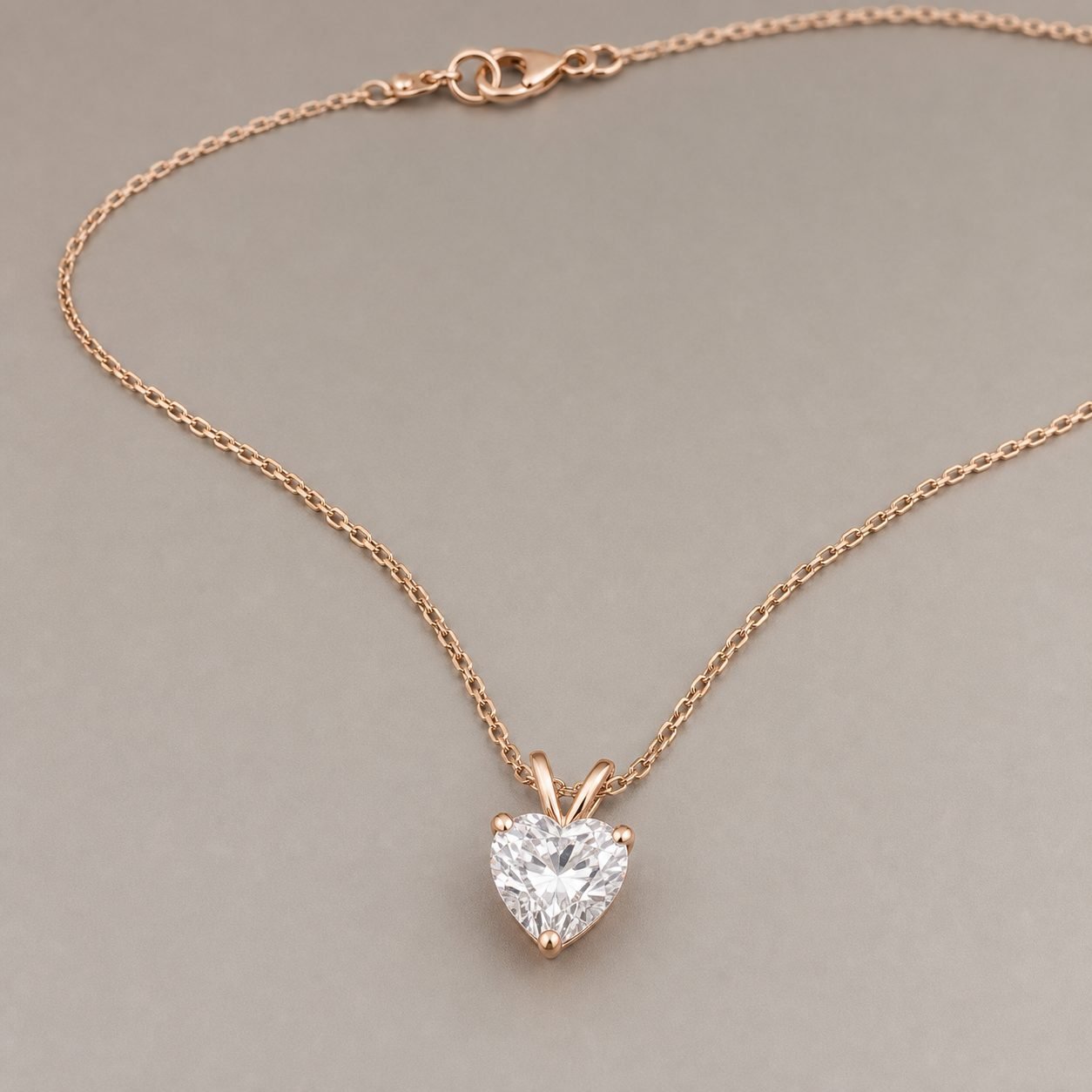 Wholesale Heart Cut Moissanite Solitaire Pendant Necklace Rose Gold Tone 925 Sterling Silver Jewelry - P060 product image 1