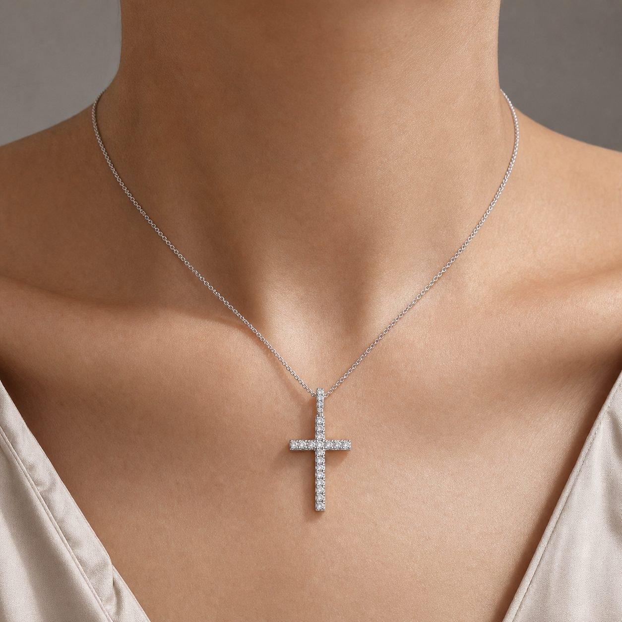 Wholesale Iced Out Moissanite Cross Pendant Necklace 925 Sterling Silver Geometric Hip Hop Jewelry view 2