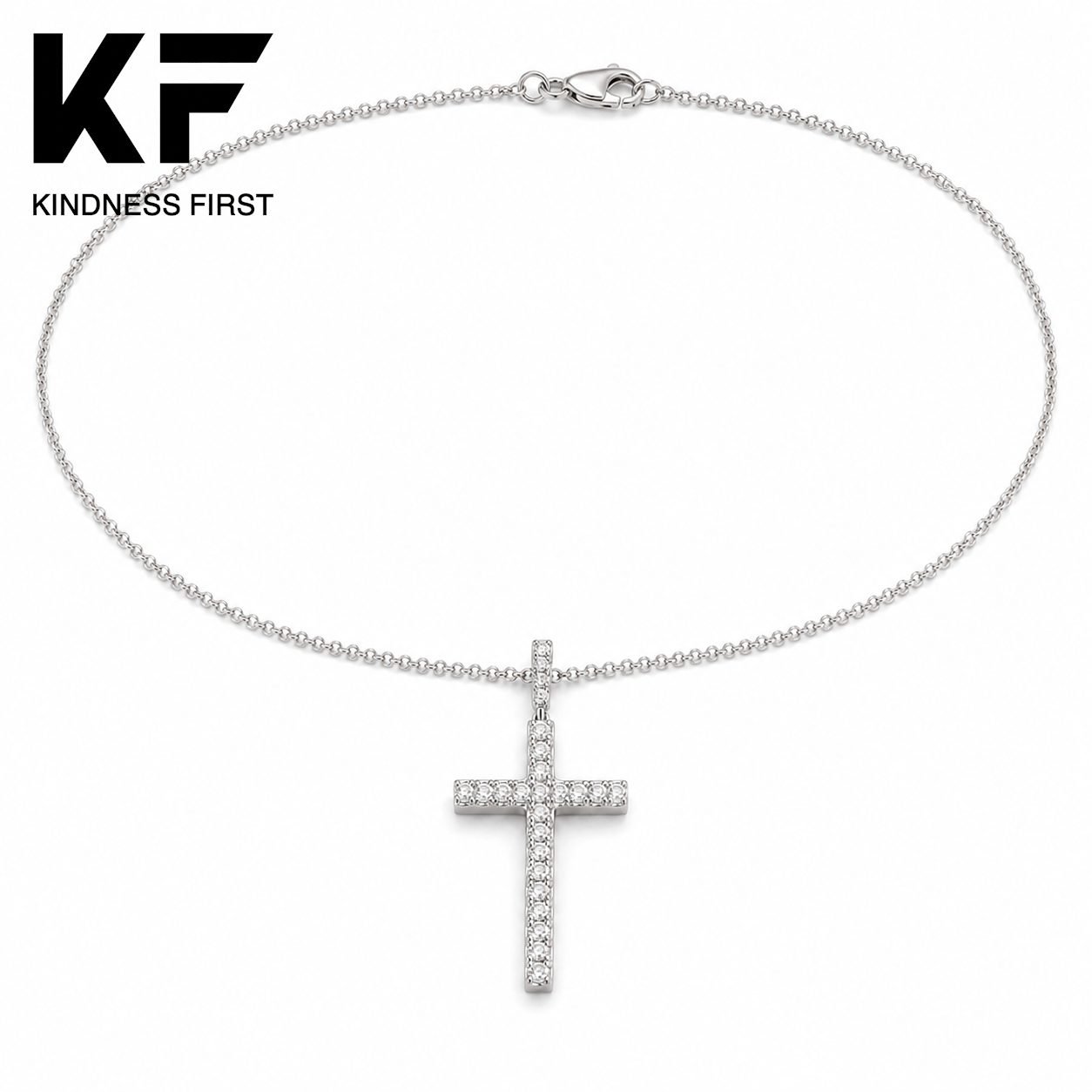 Wholesale Iced Out Moissanite Cross Pendant Necklace 925 Sterling Silver Geometric Hip Hop Jewelry view 3