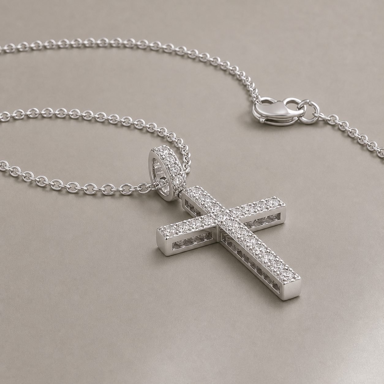 Wholesale Iced Out Moissanite Cross Pendant Necklace 925 Sterling Silver Geometric Hip Hop Jewelry view 4