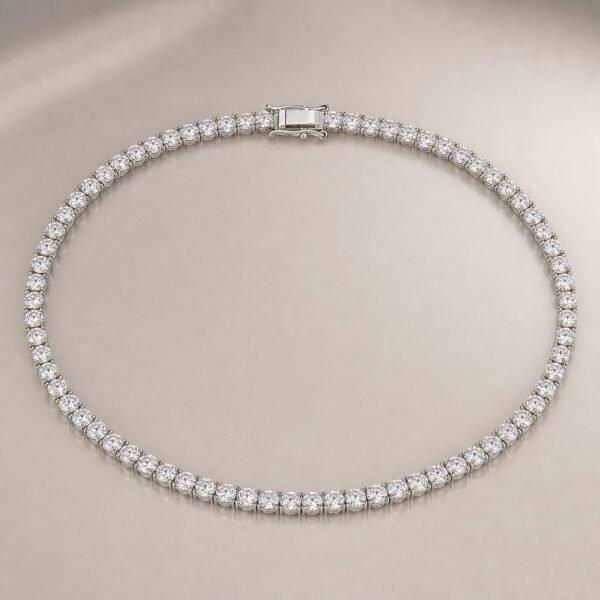 Wholesale 3mm Round Moissanite Tennis Necklace 925 Sterling Silver Fine Jewelry - P062 product image 1