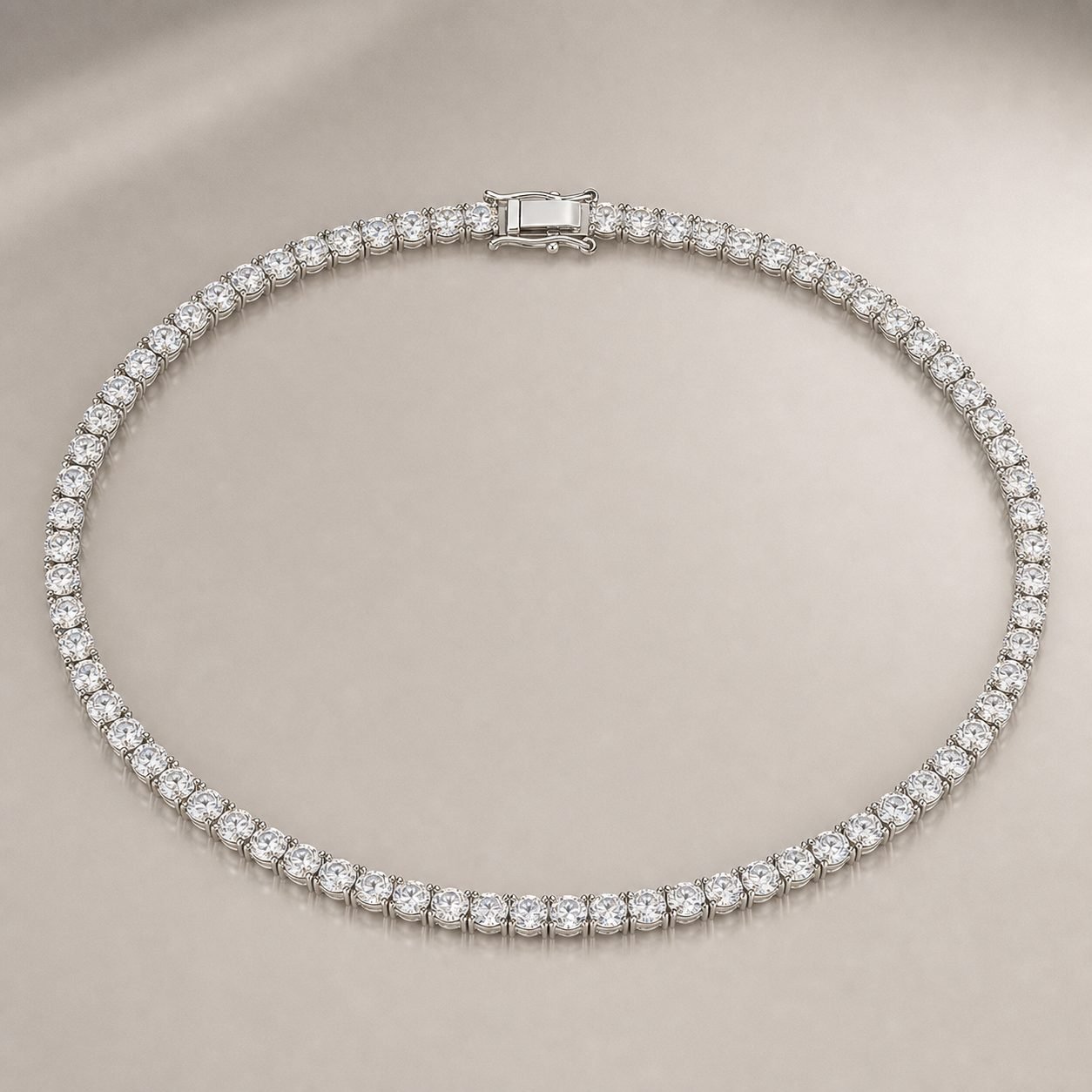 Wholesale 3mm Round Moissanite Tennis Necklace 925 Sterling Silver Fine Jewelry - P062 product image 1