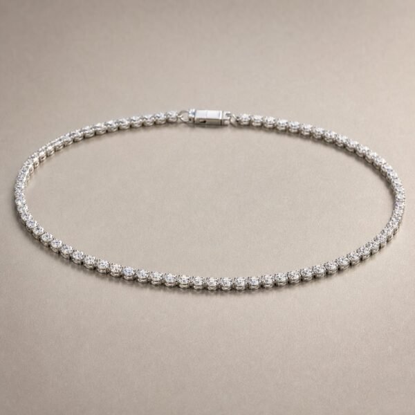 Wholesale 2mm Round Moissanite Tennis Choker Necklace 925 Sterling Silver Dainty Fine Jewelry - P063 product image 1