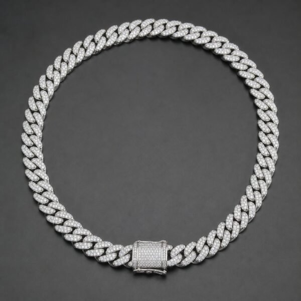 Wholesale 10mm Moissanite Cuban Link Chain 925 Sterling Silver Fully Iced Out Mens Hip Hop Jewelry - P064 product image 1