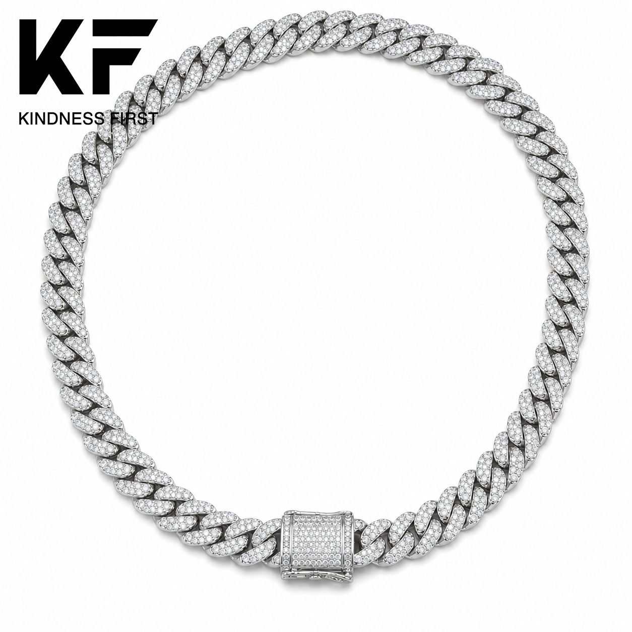 Wholesale 10mm Moissanite Cuban Link Chain 925 Sterling Silver Fully Iced Out Mens Hip Hop Jewelry view 3