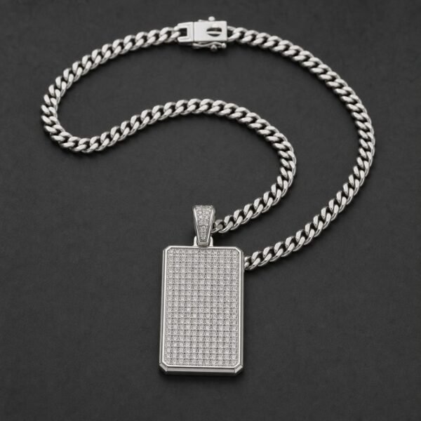 Wholesale Custom Moissanite Iced Out Dog Tag Pendant 925 Sterling Silver Mens Hip Hop Necklace - P066 product image 1