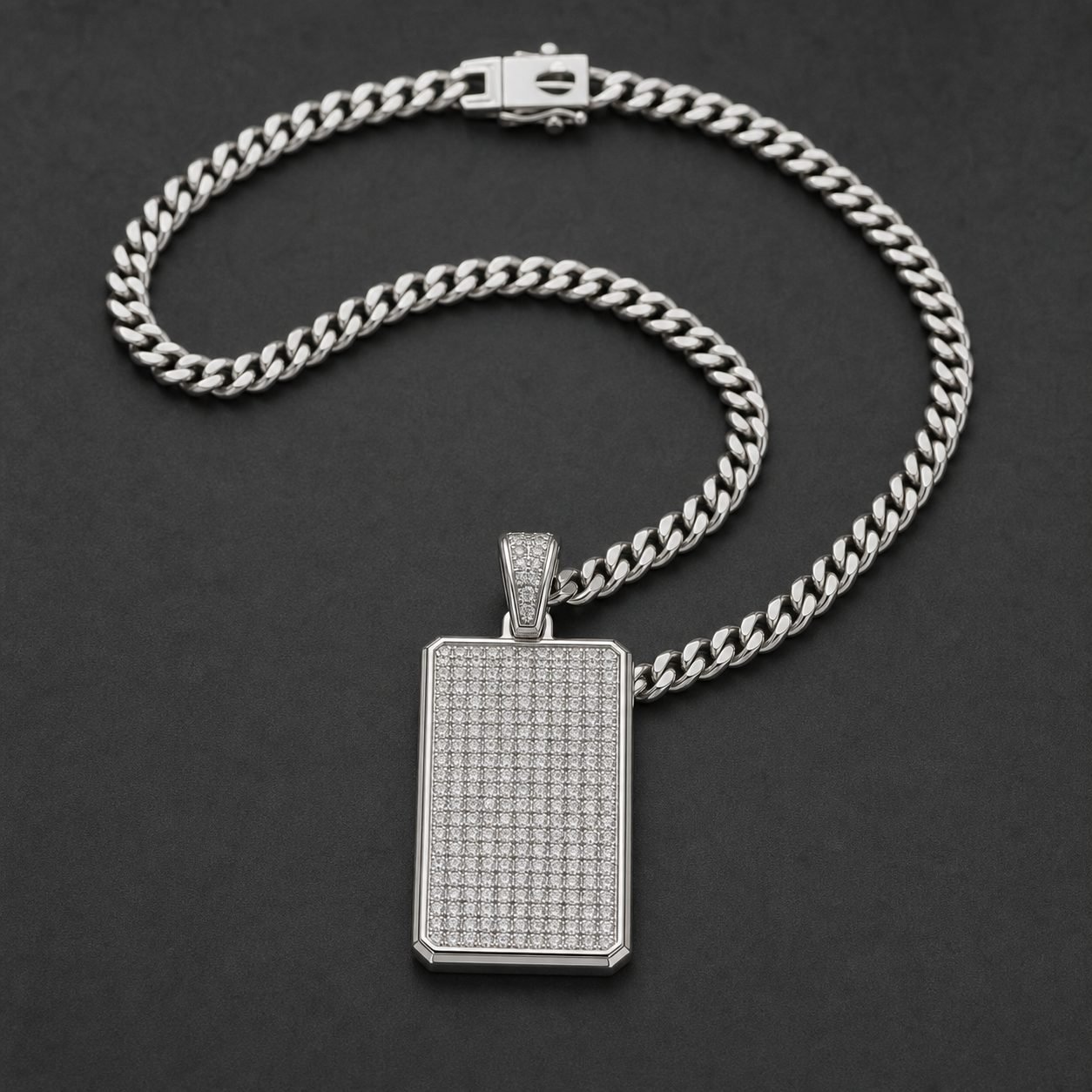 Wholesale Custom Moissanite Iced Out Dog Tag Pendant 925 Sterling Silver Mens Hip Hop Necklace - P066 product image 1