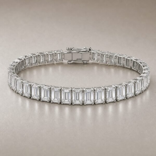 Wholesale Emerald Cut Moissanite Tennis Bracelet 925 Sterling Silver Luxury Fine Jewelry - P072 product image 1