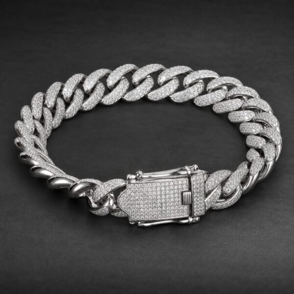 Wholesale 10mm Moissanite Cuban Link Bracelet 925 Sterling Silver Fully Iced Out Mens Hip Hop Jewelry - P074 product image 1