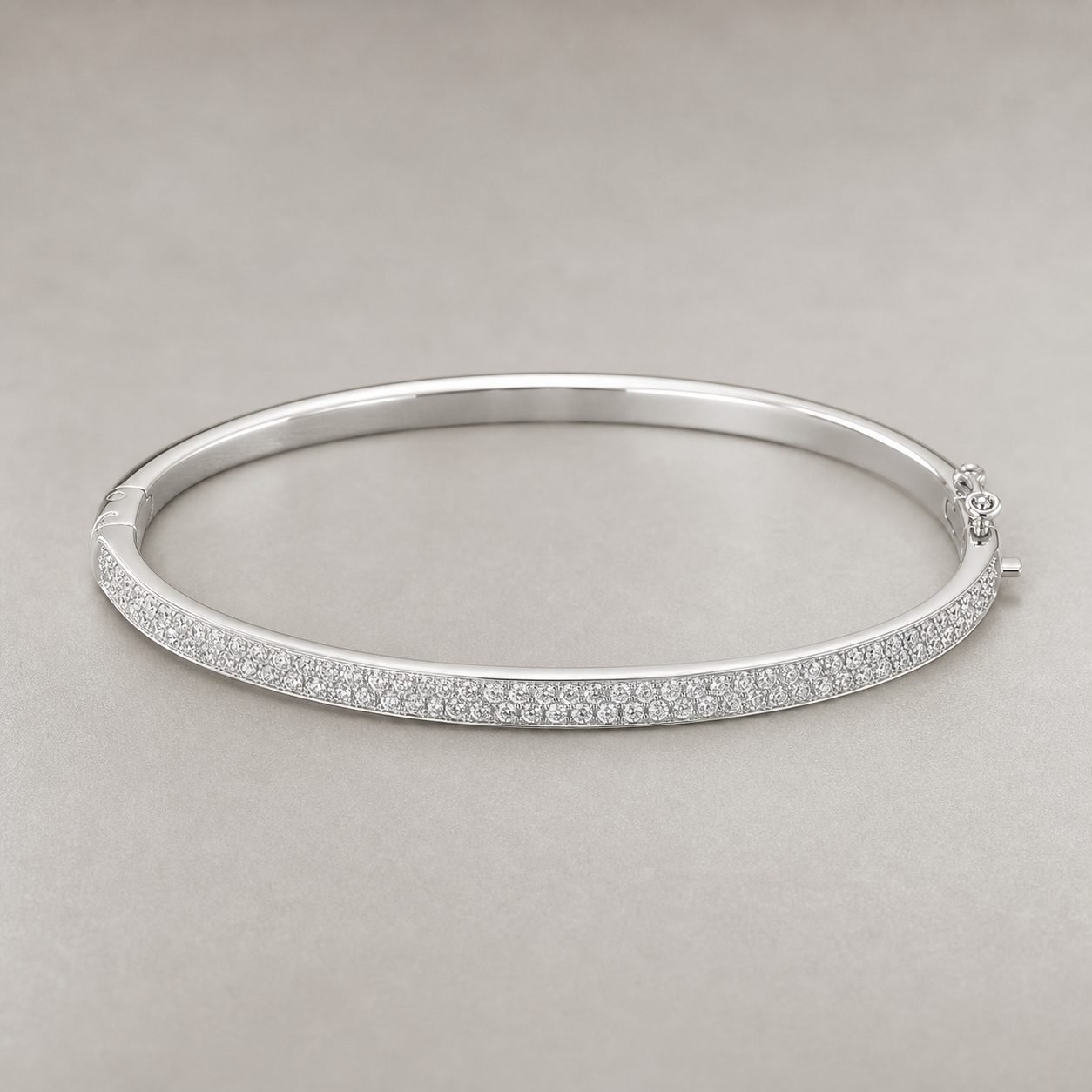 Wholesale Pave Moissanite Hinged Bangle 925 Sterling Silver Slim Full Eternity Women Jewelry - P076 product image 1