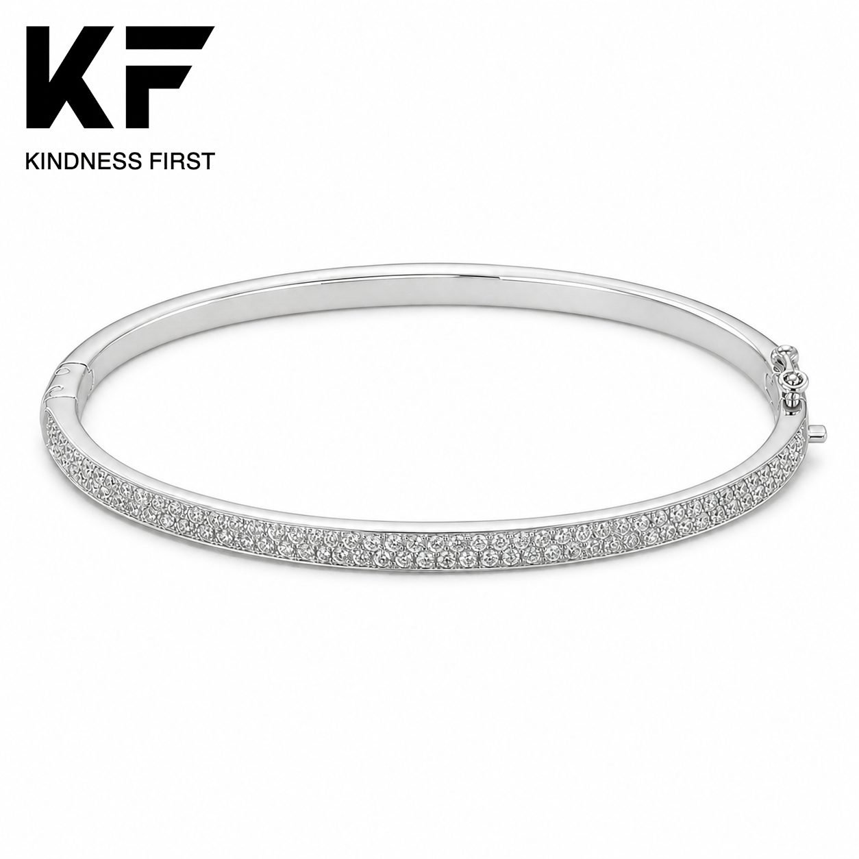 Wholesale Pave Moissanite Hinged Bangle 925 Sterling Silver Slim Full Eternity Women Jewelry view 3