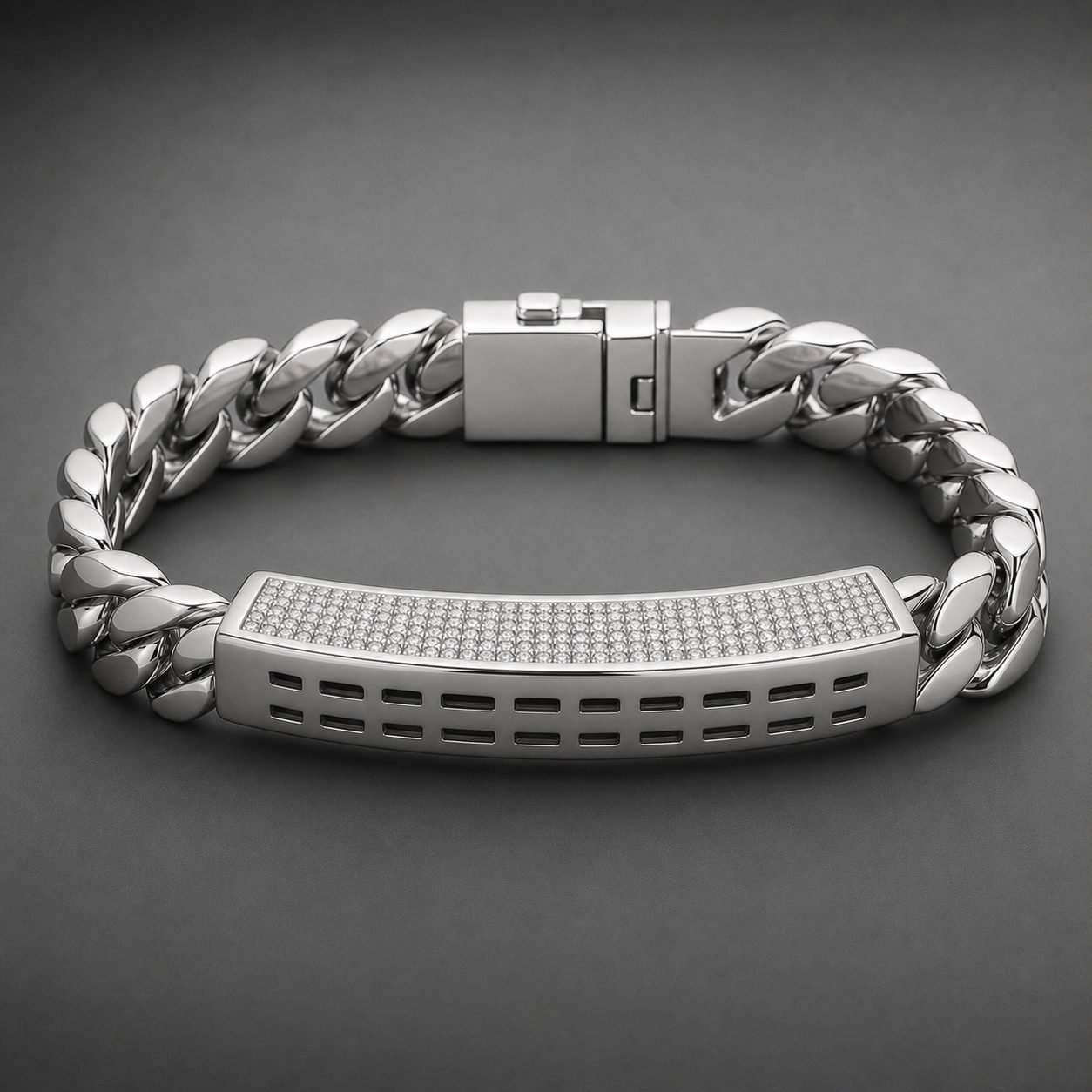 Wholesale Iced Out Moissanite ID Bracelet 925 Sterling Silver Rectangular Mens Hip Hop Jewelry view 4