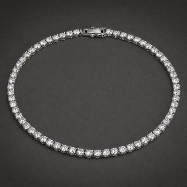 Wholesale 6mm Single Row Moissanite Tennis Chain 925 Sterling Silver Mens Hip Hop Necklace - P086 product image 1