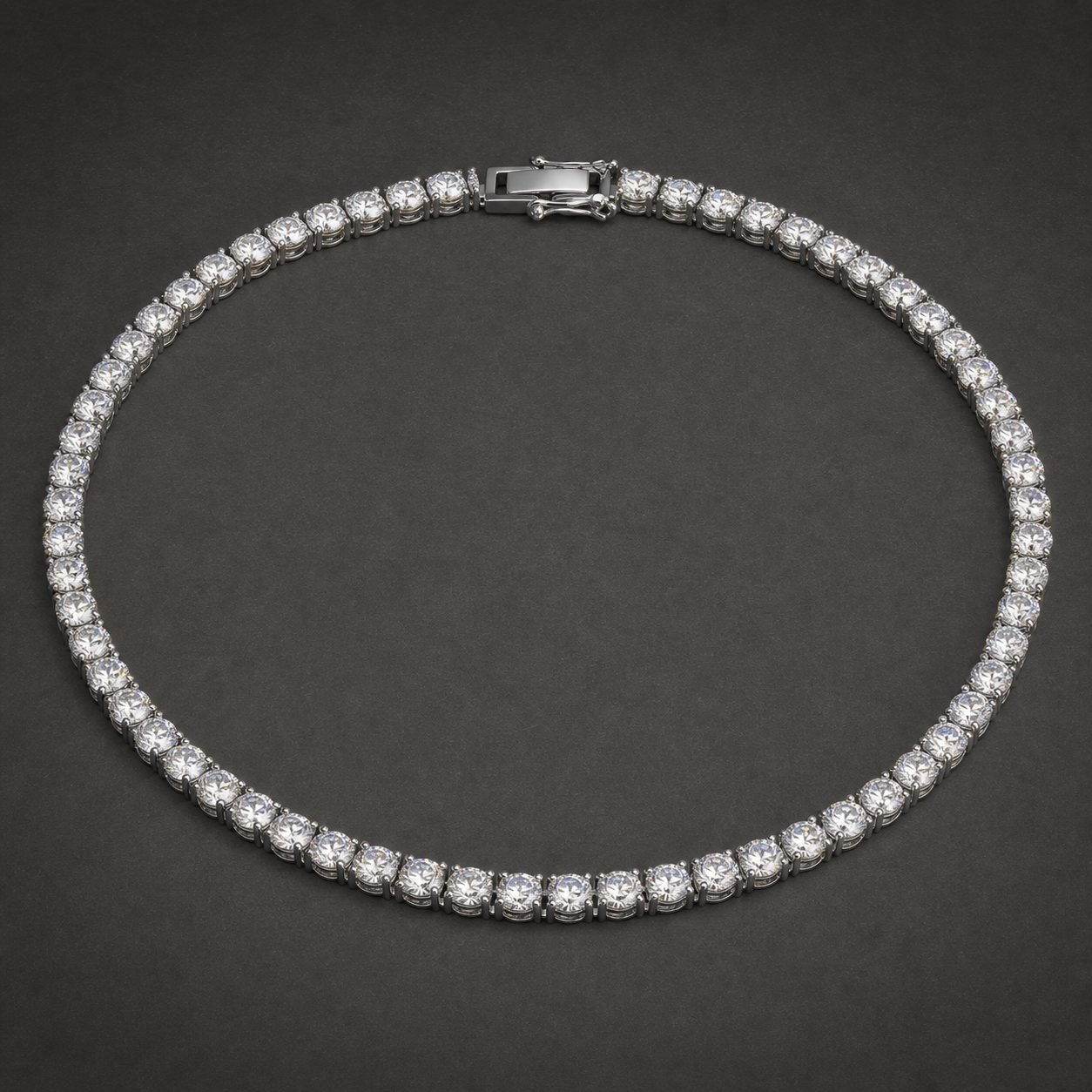 Wholesale 6mm Single Row Moissanite Tennis Chain 925 Sterling Silver Mens Hip Hop Necklace - P086 product image 1
