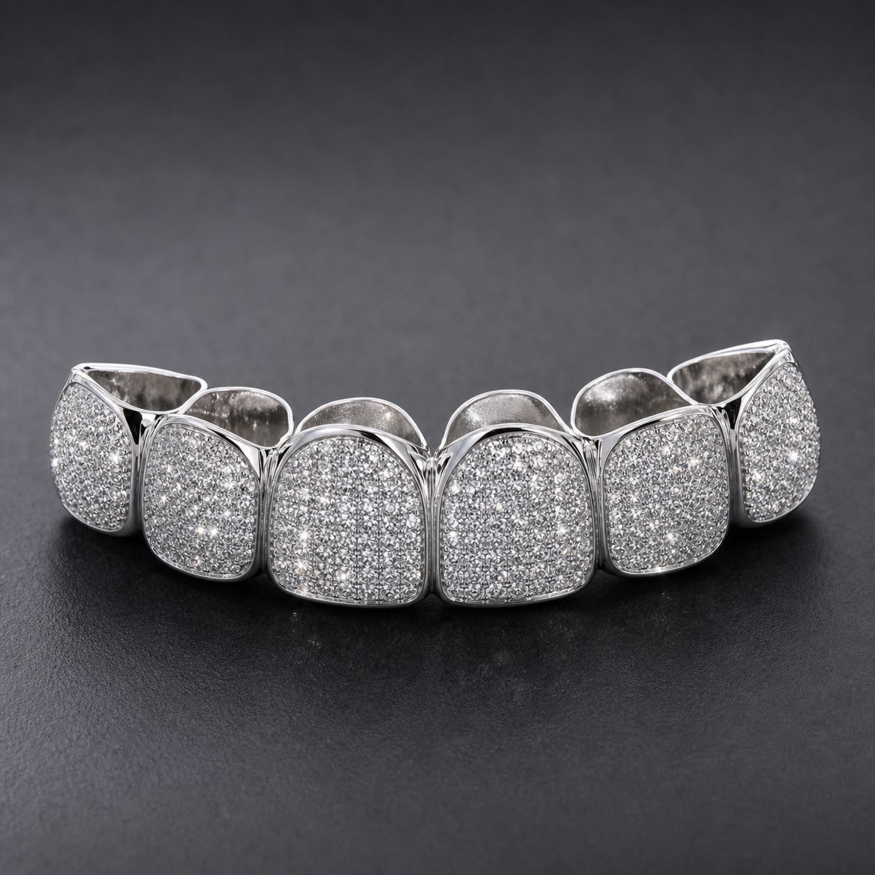 Wholesale 6 Teeth Moissanite Grillz 925 Sterling Silver Full Cover Iced Out Hip Hop Jewelry - P088 product image 1