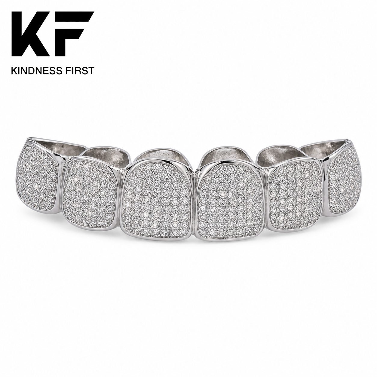 Wholesale 6 Teeth Moissanite Grillz 925 Sterling Silver Full Cover Iced Out Hip Hop Jewelry view 3