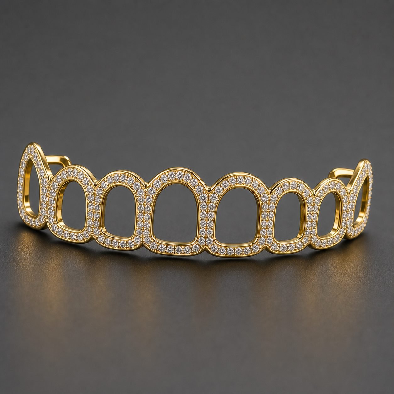 Wholesale 8 Teeth Open Face Moissanite Grillz Gold Tone 925 Sterling Silver Iced Out Hip Hop Jewelry view 4