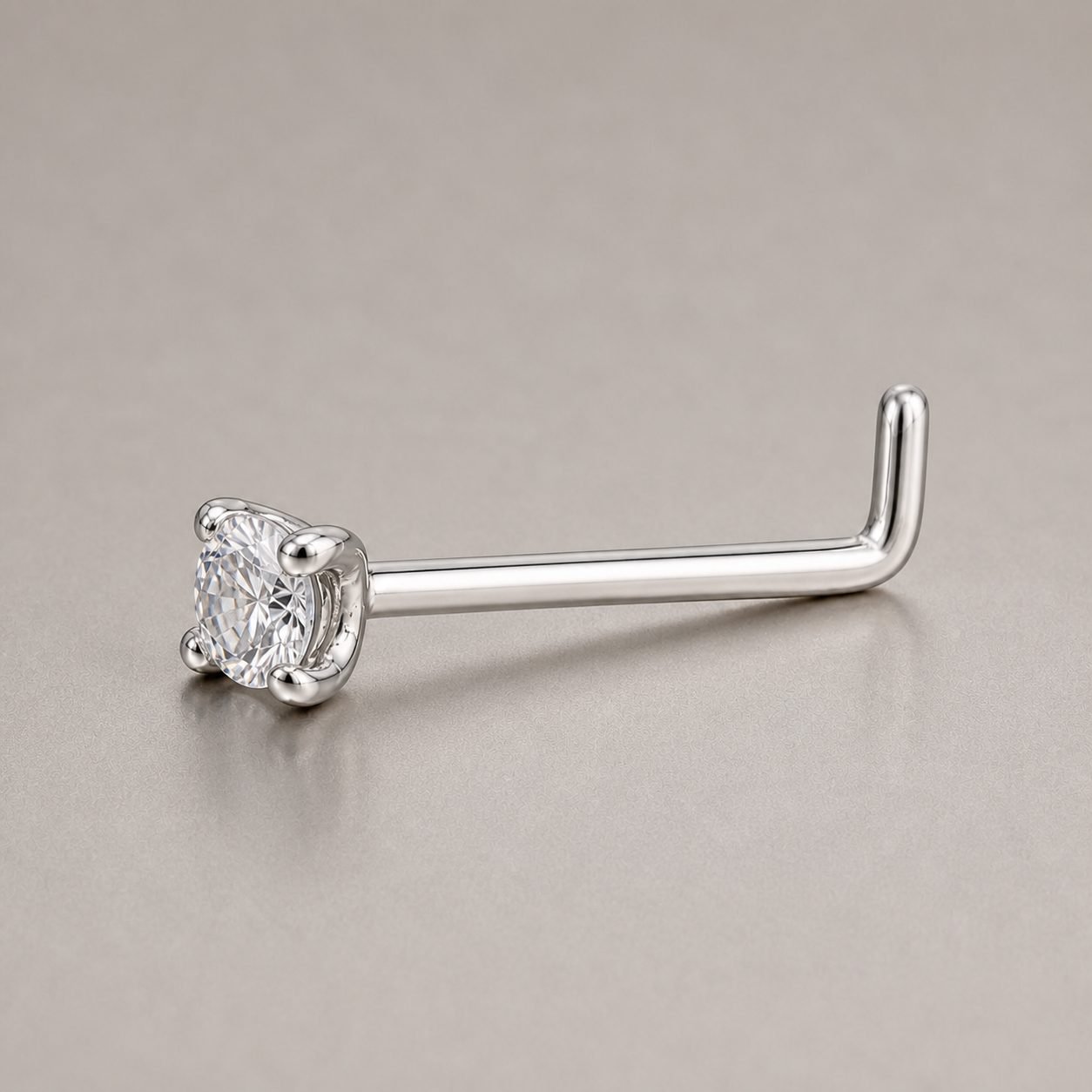 Wholesale 2mm Round Moissanite Nose Stud 925 Sterling Silver Four Prong Body Jewelry view 4