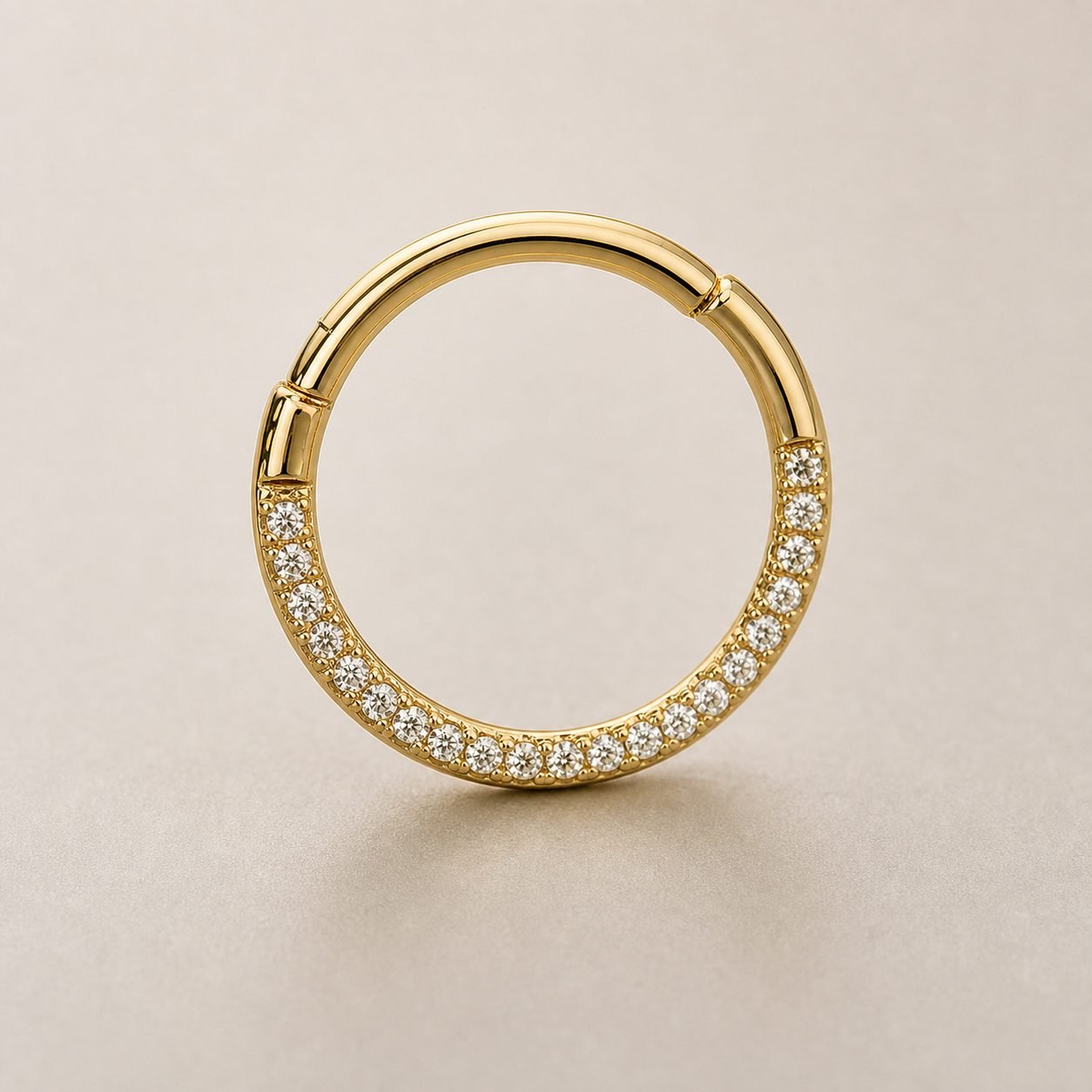Wholesale Pave Moissanite Nose Hoop Gold Tone 925 Sterling Silver Thin Nose Ring Body Jewelry - P092 product image 1