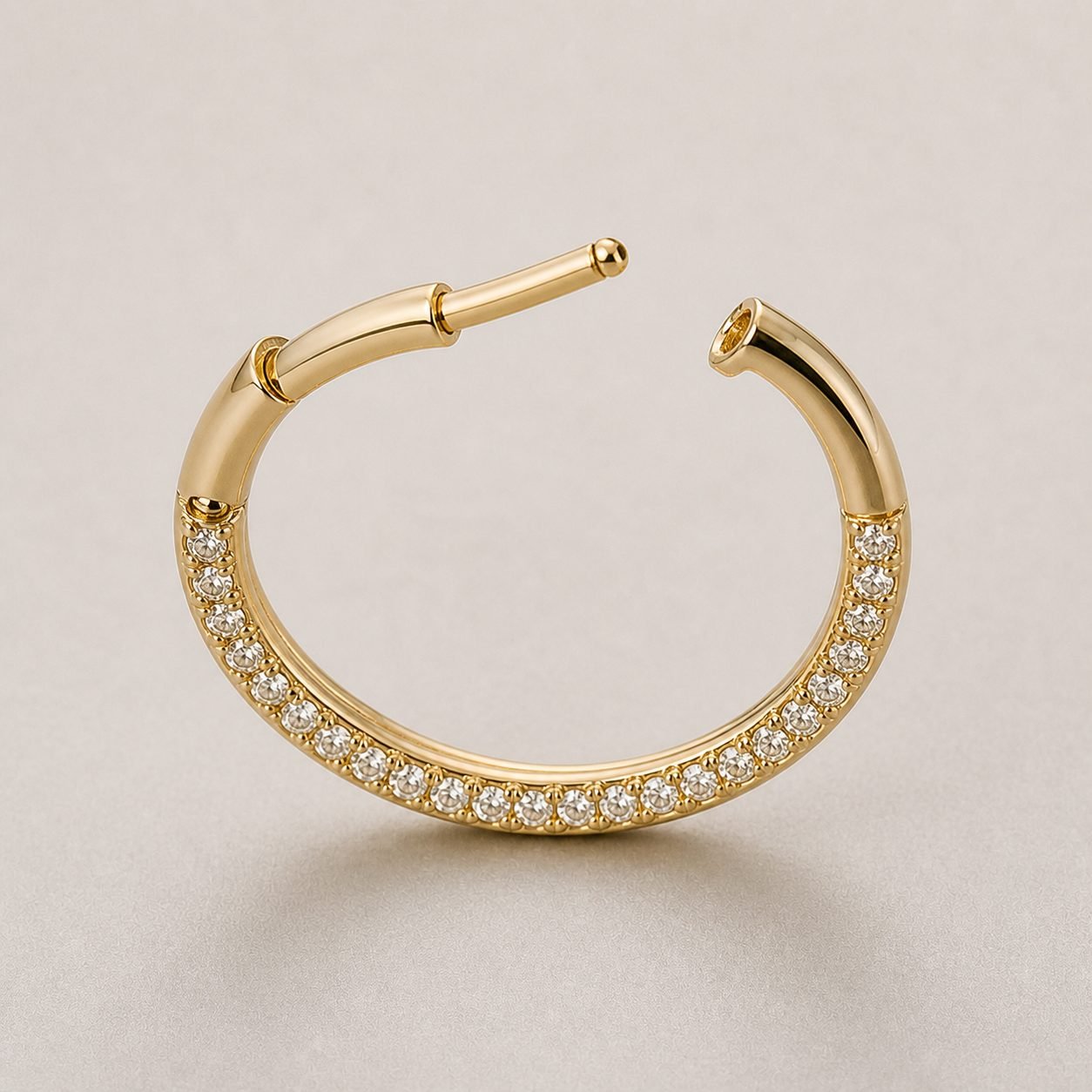 Wholesale Pave Moissanite Nose Hoop Gold Tone 925 Sterling Silver Thin Nose Ring Body Jewelry view 4