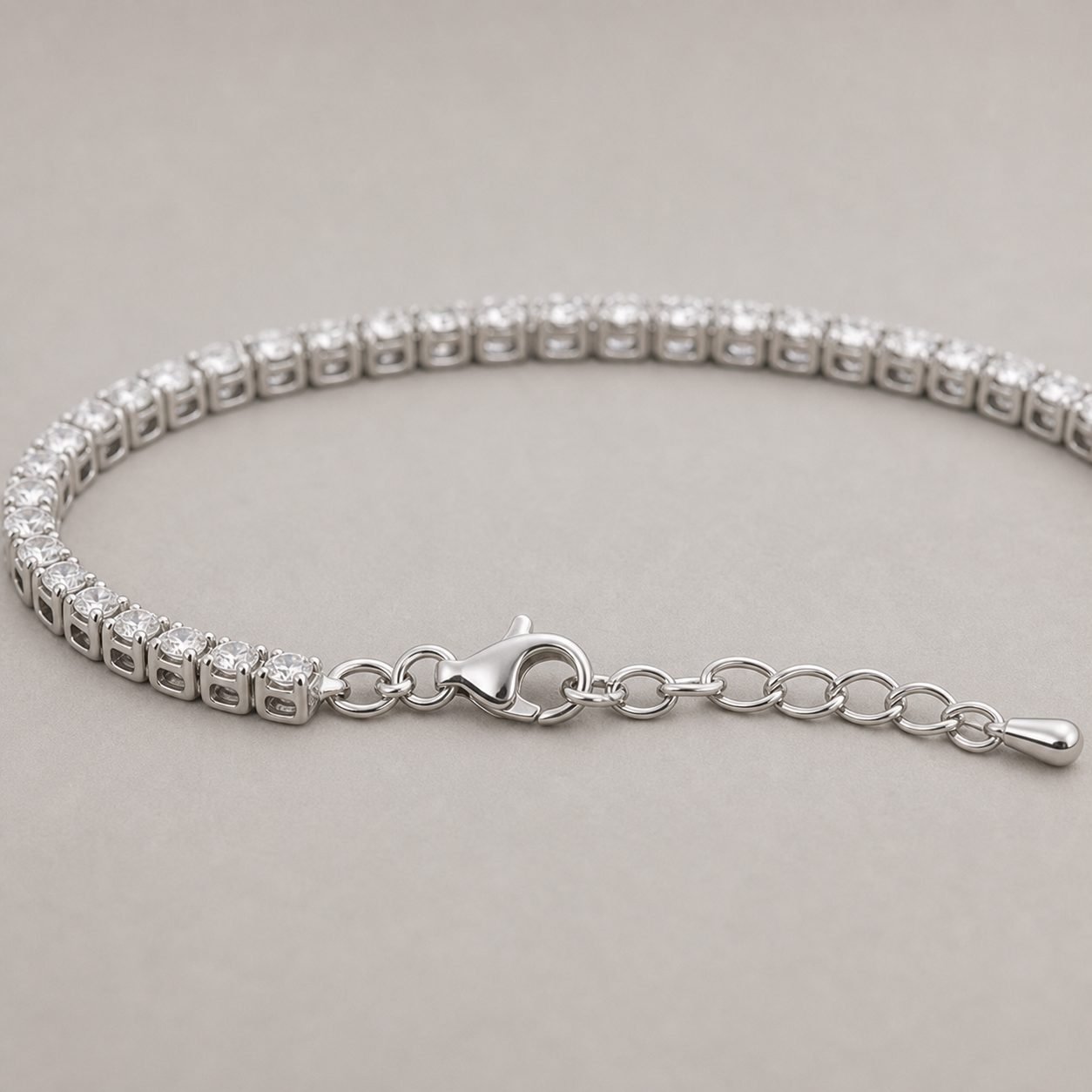 Wholesale 2mm Round Moissanite Tennis Anklet 925 Sterling Silver Dainty Women Jewelry view 4