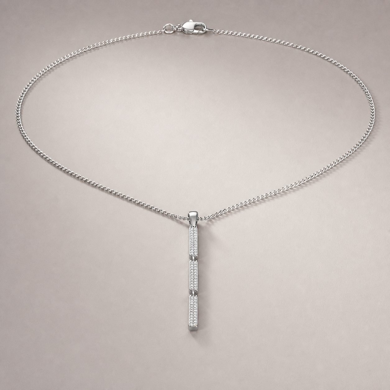 Wholesale Geometric Vertical Bar Moissanite Pendant 925 Sterling Silver Iced Out Mens Necklace - P097 product image 1