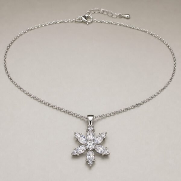 Wholesale Hexagon Snowflake Moissanite Cluster Pendant 925 Sterling Silver Fine Jewelry - P098 product image 1