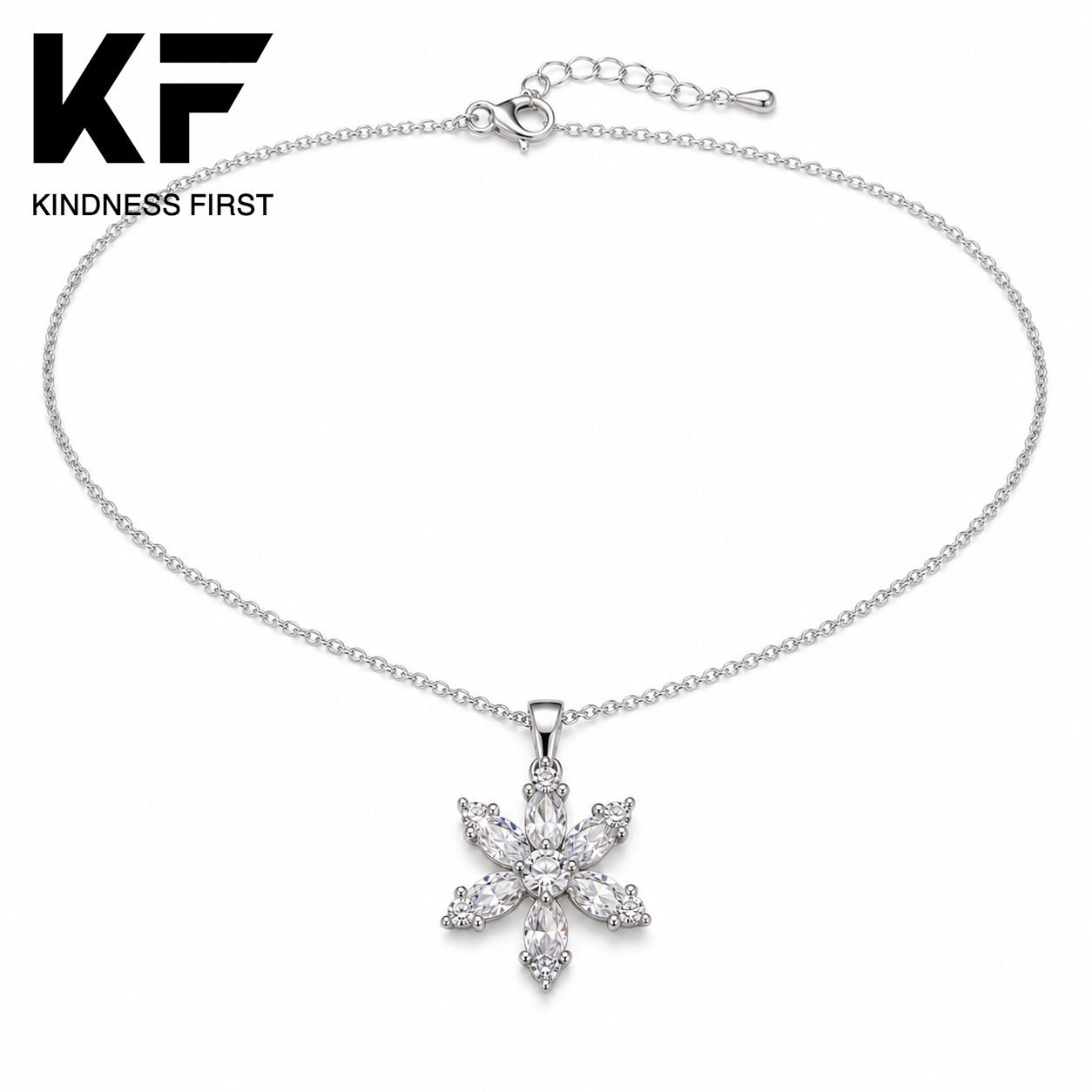 Wholesale Hexagon Snowflake Moissanite Cluster Pendant 925 Sterling Silver Fine Jewelry view 3