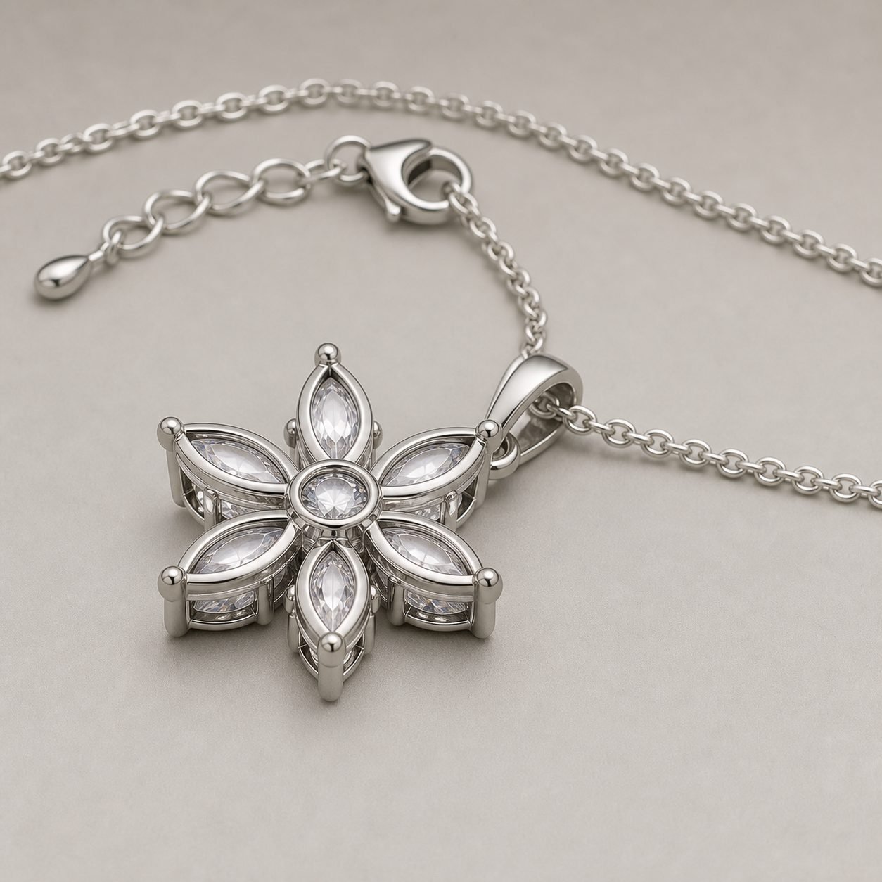 Wholesale Hexagon Snowflake Moissanite Cluster Pendant 925 Sterling Silver Fine Jewelry view 4