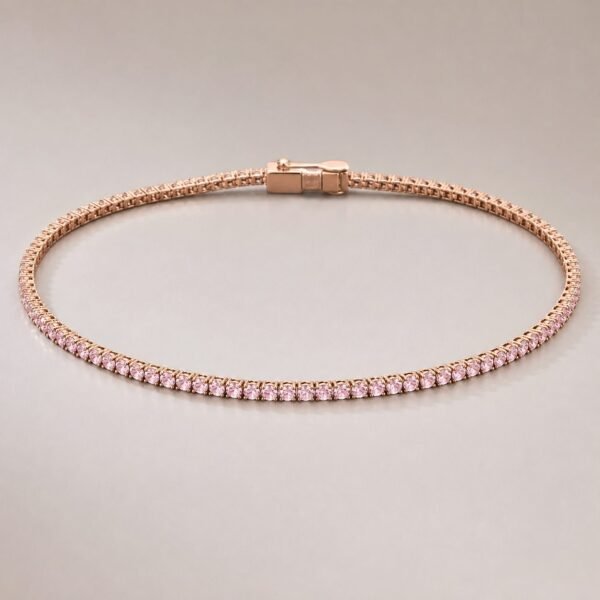Wholesale Pink Moissanite Tennis Choker Necklace Rose Gold Tone 925 Sterling Silver Women Jewelry - P099 product image 1